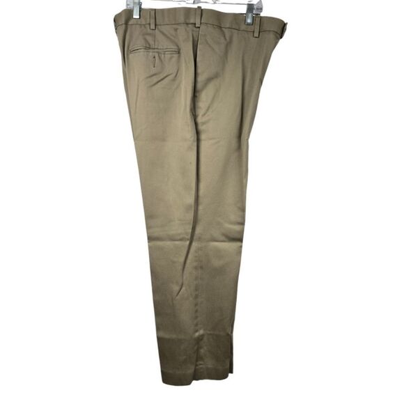 Perry Ellis Portfolio 38/29 Men Twill Dress Pant No-Iron Flat Front Tan Straight - Picture 9 of 13